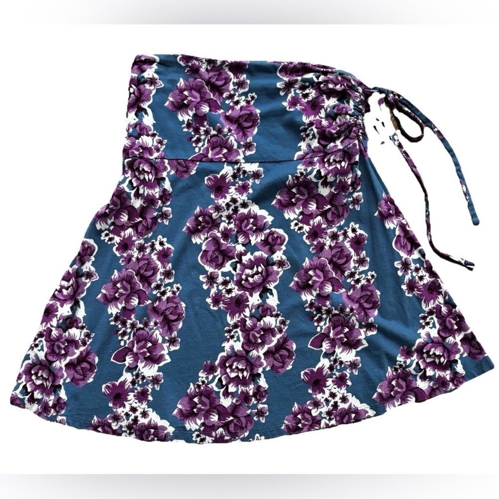 PATAGONIA Lithia Skirt Halter Top Sz Medium Blue Floral Purple Gorpcore Travel
